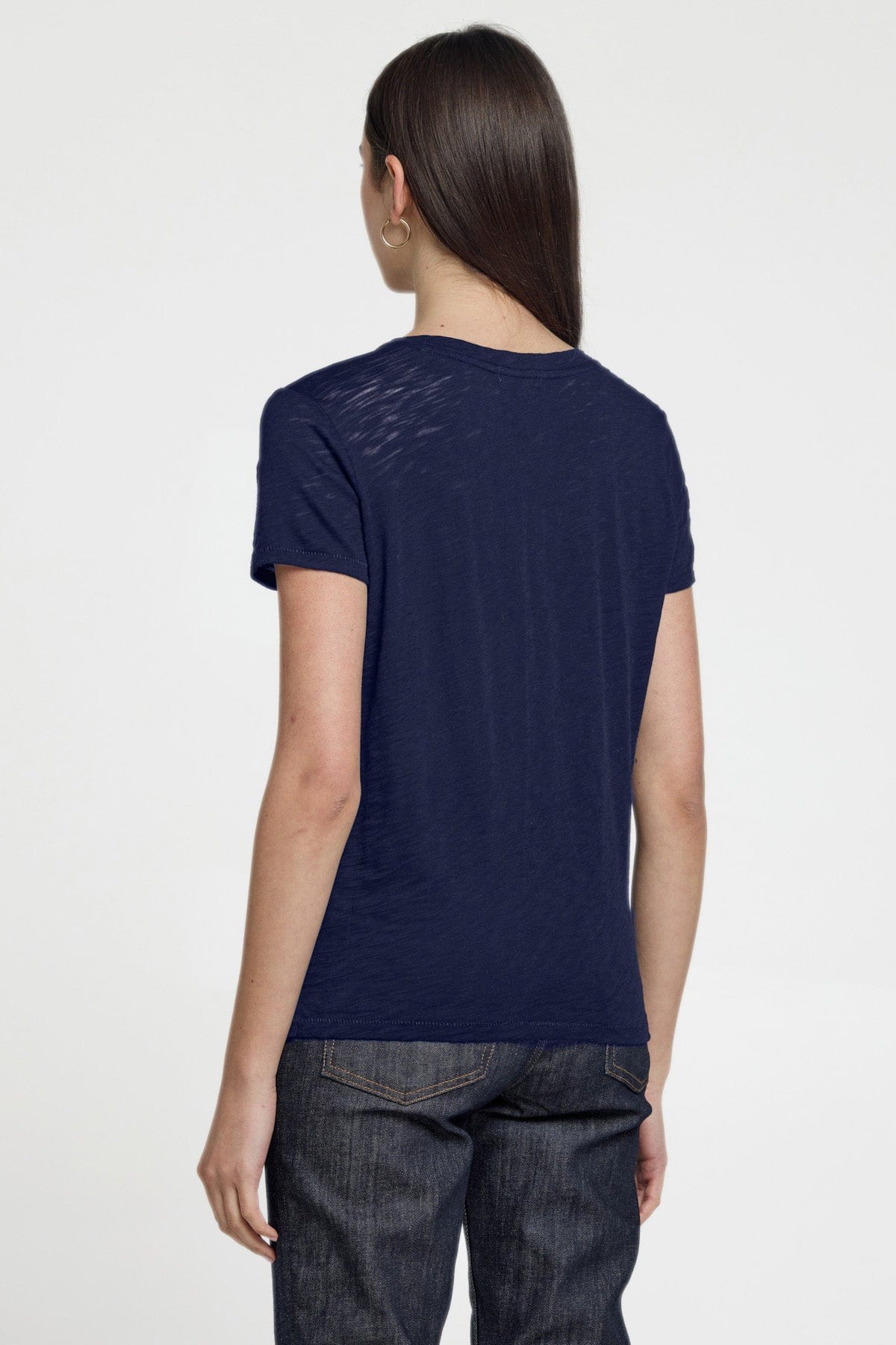 Signature Slub V Neck Boy Tee - Goldie LeWinter #color_navy