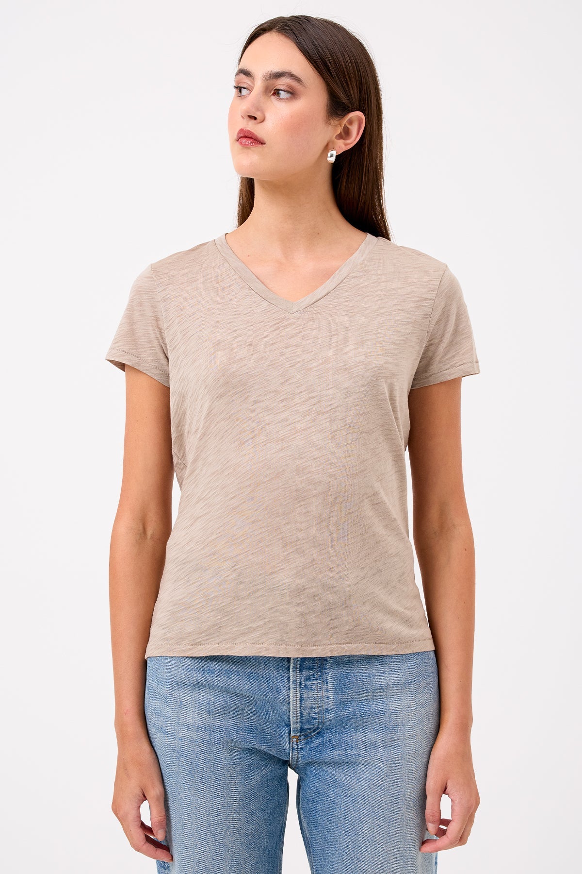 Signature Slub V Neck Boy Tee - Goldie LeWinter #color_string