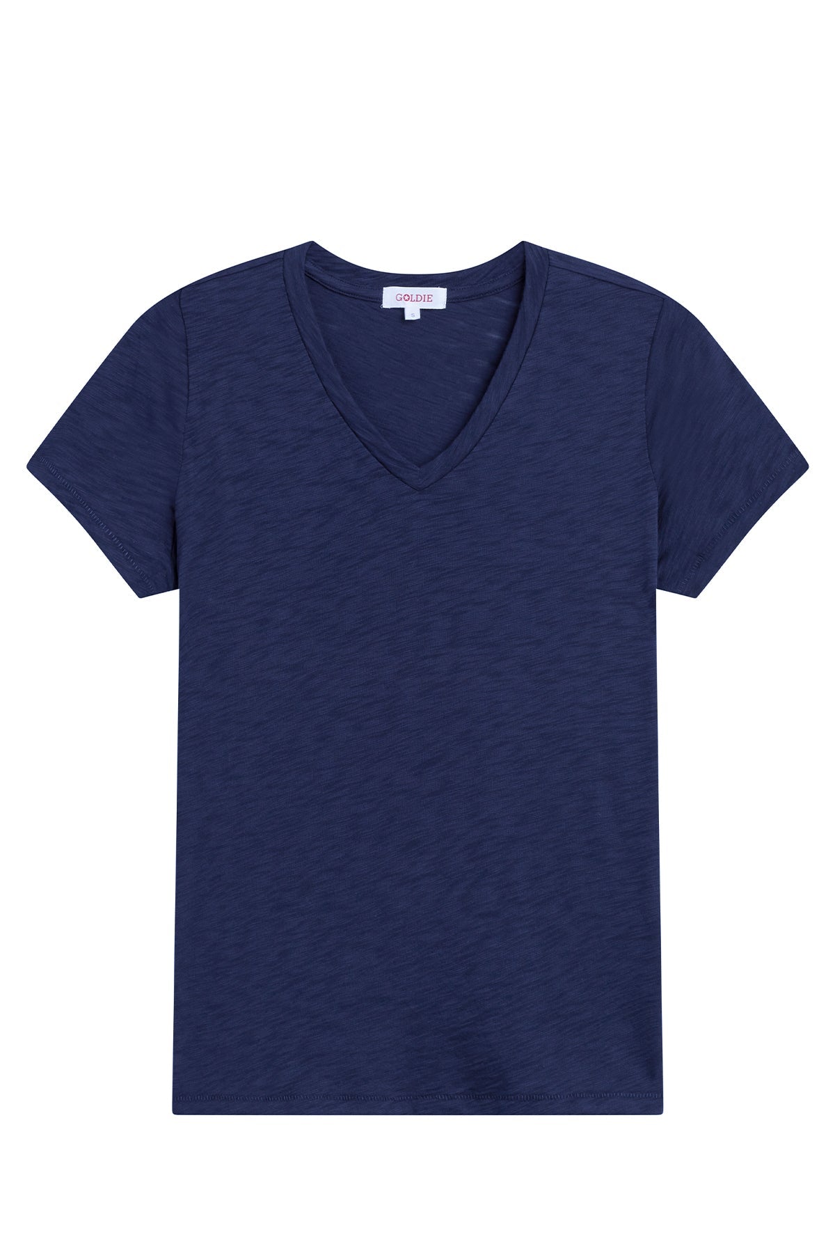 Signature Slub V Neck Boy Tee - Goldie LeWinter #color_navy