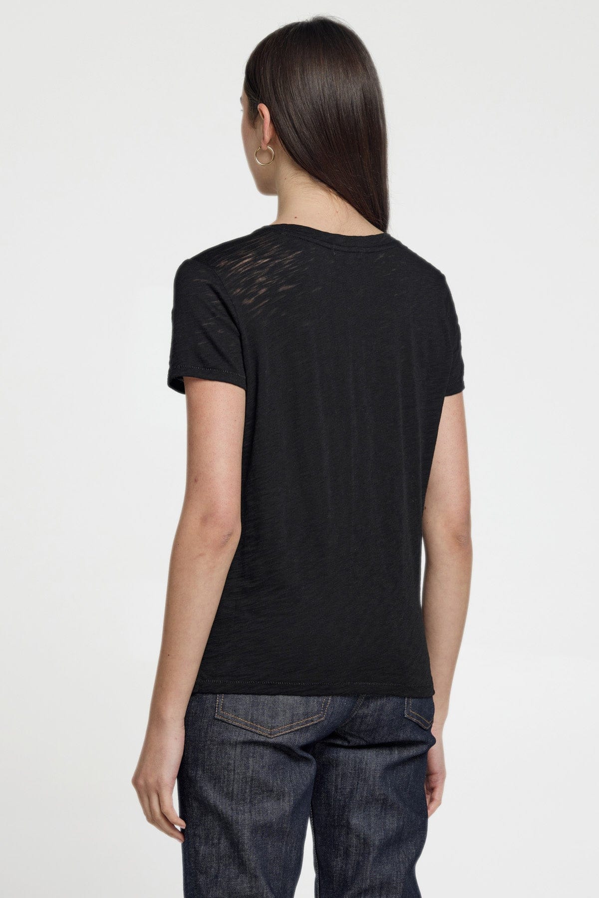 Signature Slub V Neck Boy Tee - Goldie LeWinter #color_black