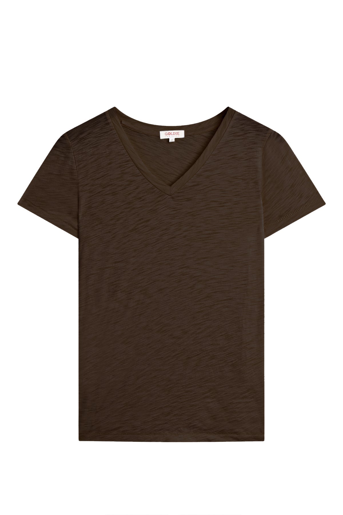 Signature Slub V Neck Boy Tee - Goldie LeWinter #color_coffee