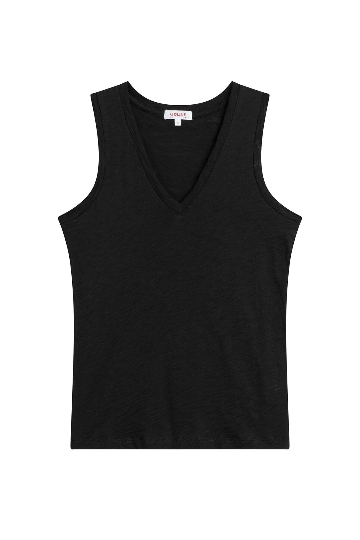 Signature Slub V Neck Tank - Goldie LeWinter #color_black