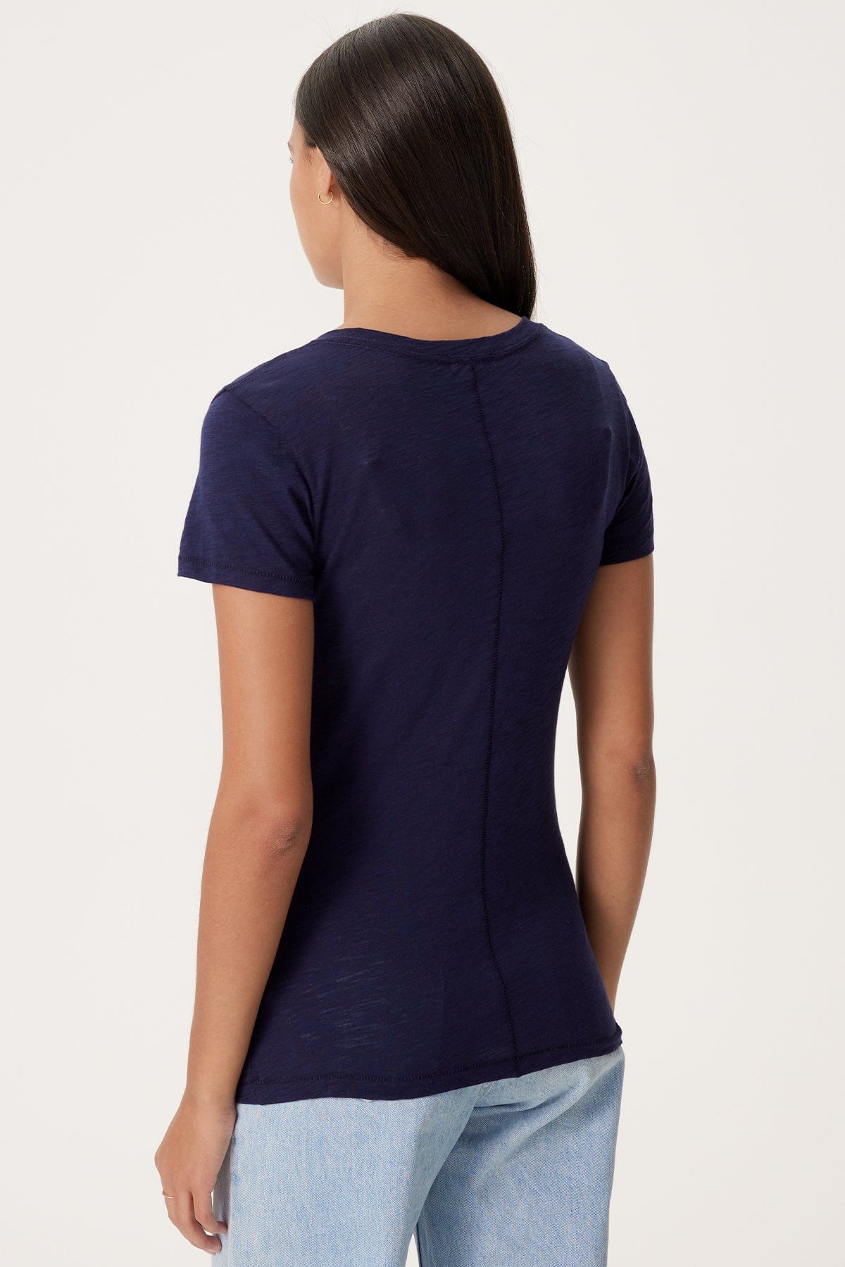 Signature Slub V Neck Tee - Goldie LeWinter #color_navy