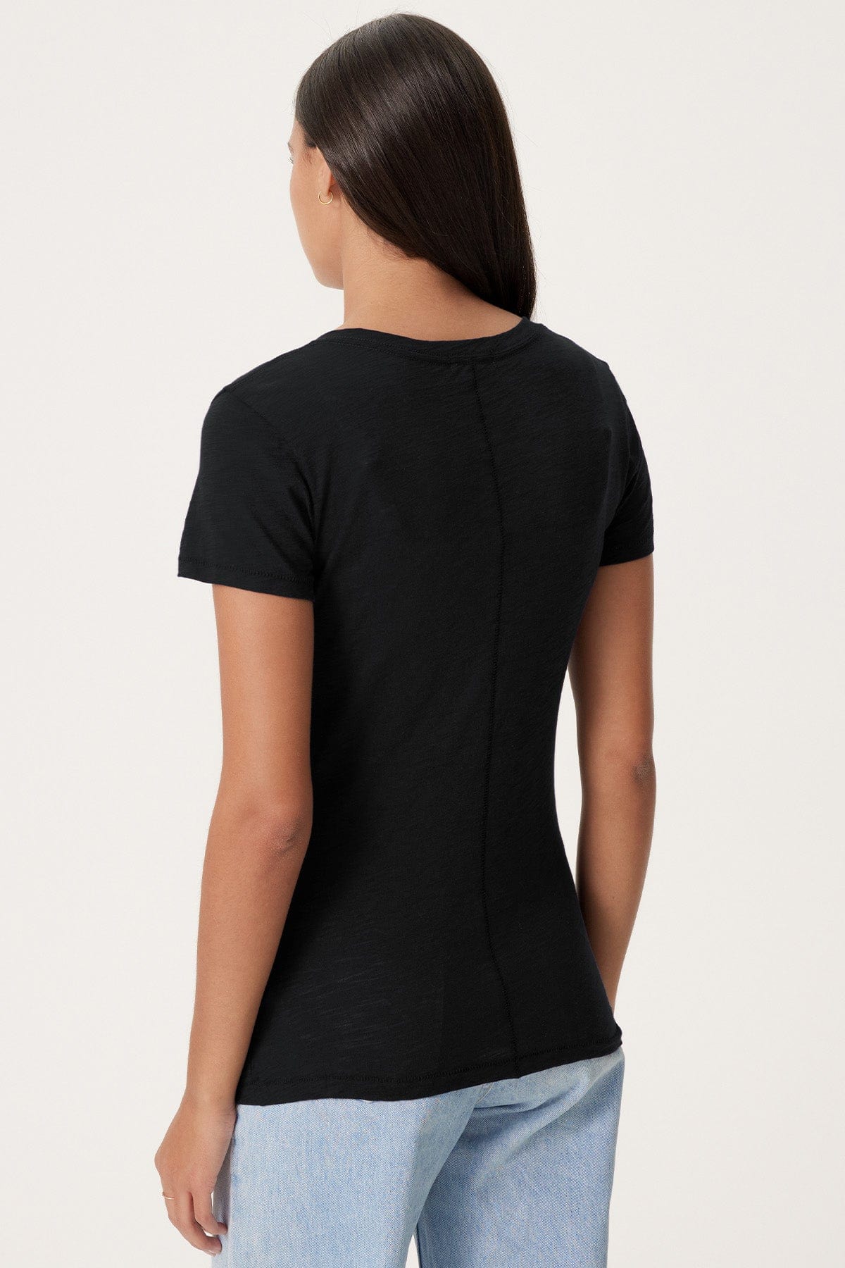 Signature Slub V Neck Tee - Goldie LeWinter #color_black