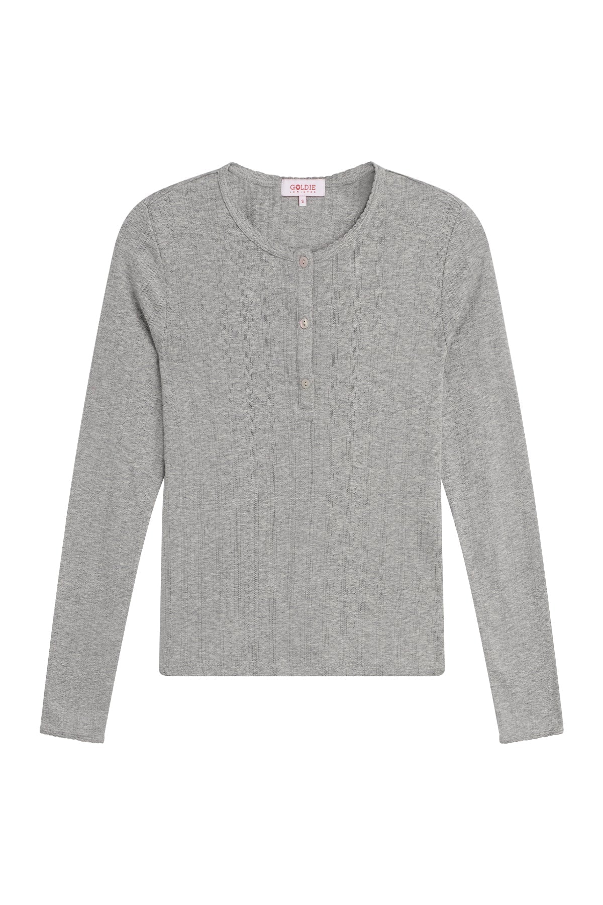 Sloane Pointelle Henley - Goldie LeWinter #color_gray heather