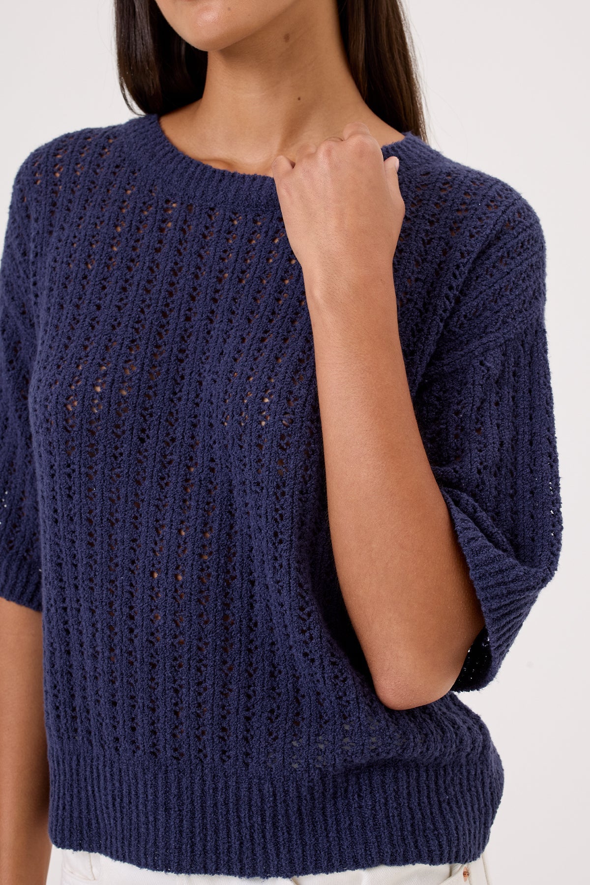 Sophie Bouclé Pullover - Goldie LeWinter #color_navy