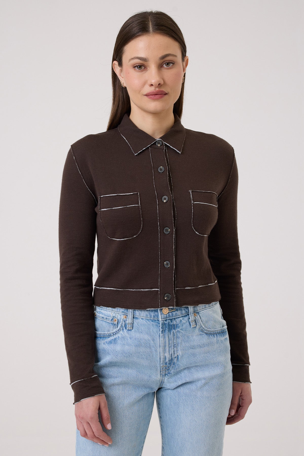 Stella Jacket - Goldie LeWinter #color_coffee / gray heather