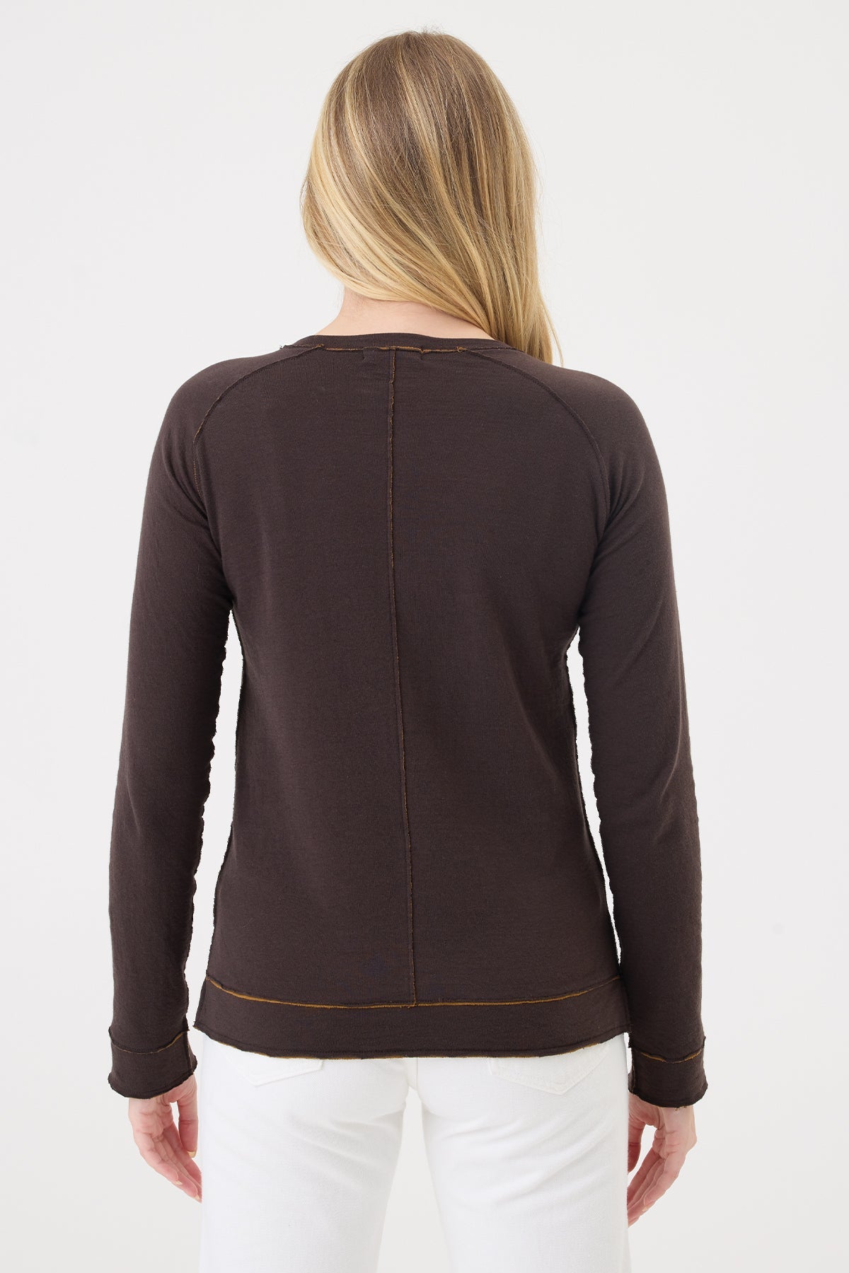 Stella Saddle Shoulder Pullover - Goldie LeWinter #color_coffee / bronze