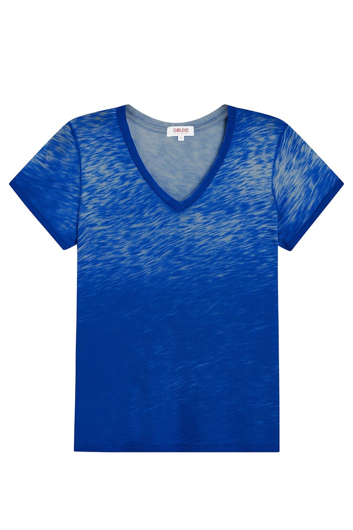 Sunrise V Neck Boy Tee - Goldie LeWinter #color_estate blue - limited edition