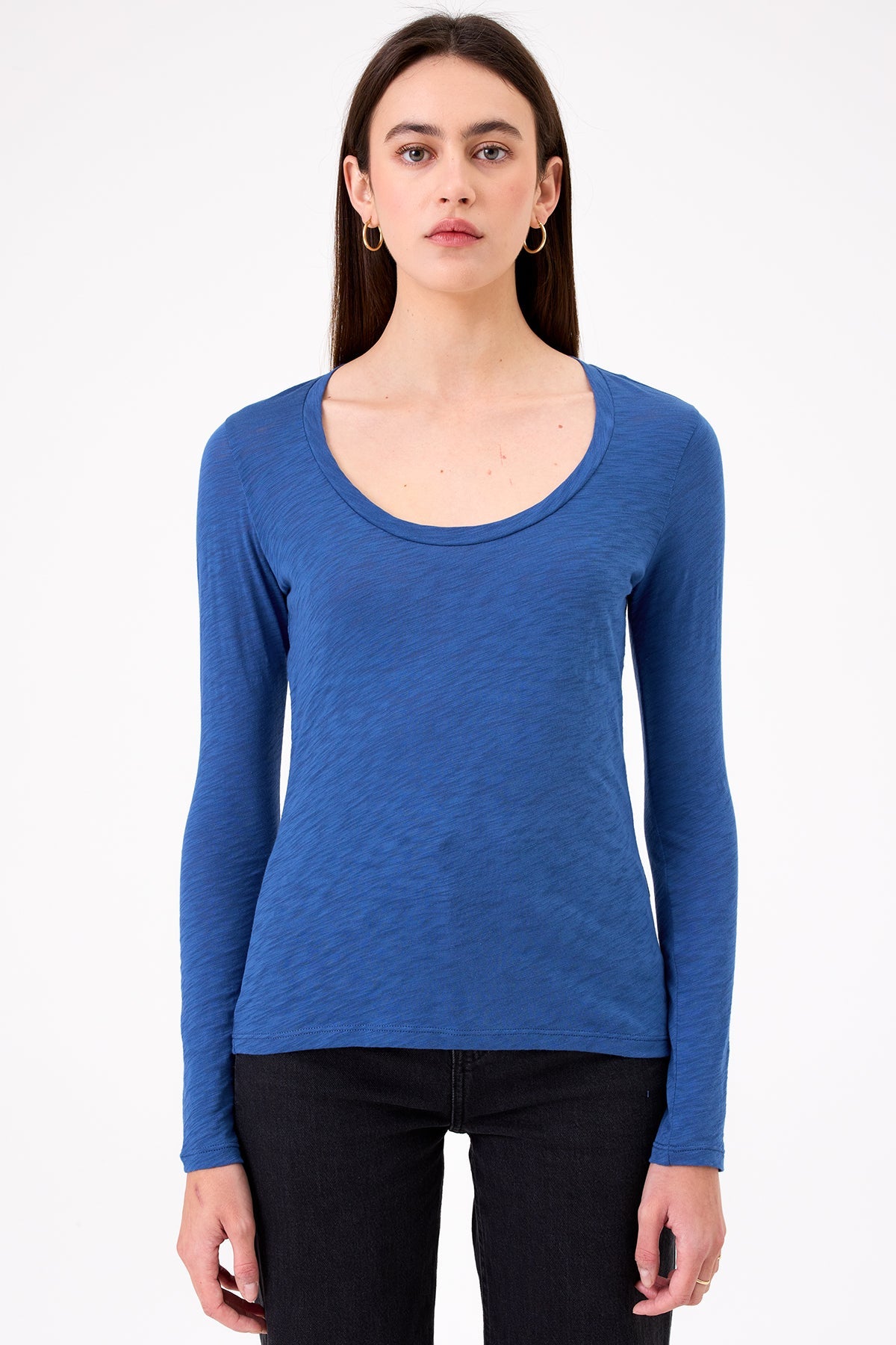 Sylvie Long Sleeve Tee - Goldie LeWinter #color_denim - limited edition