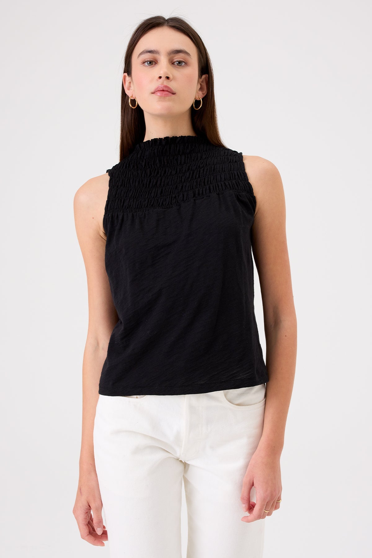 Tori Smocked Shell - Goldie LeWinter #color_black