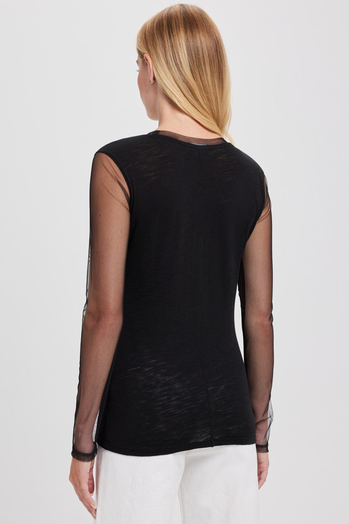 Tulle Long Sleeve Tee - Goldie LeWinter #color_black