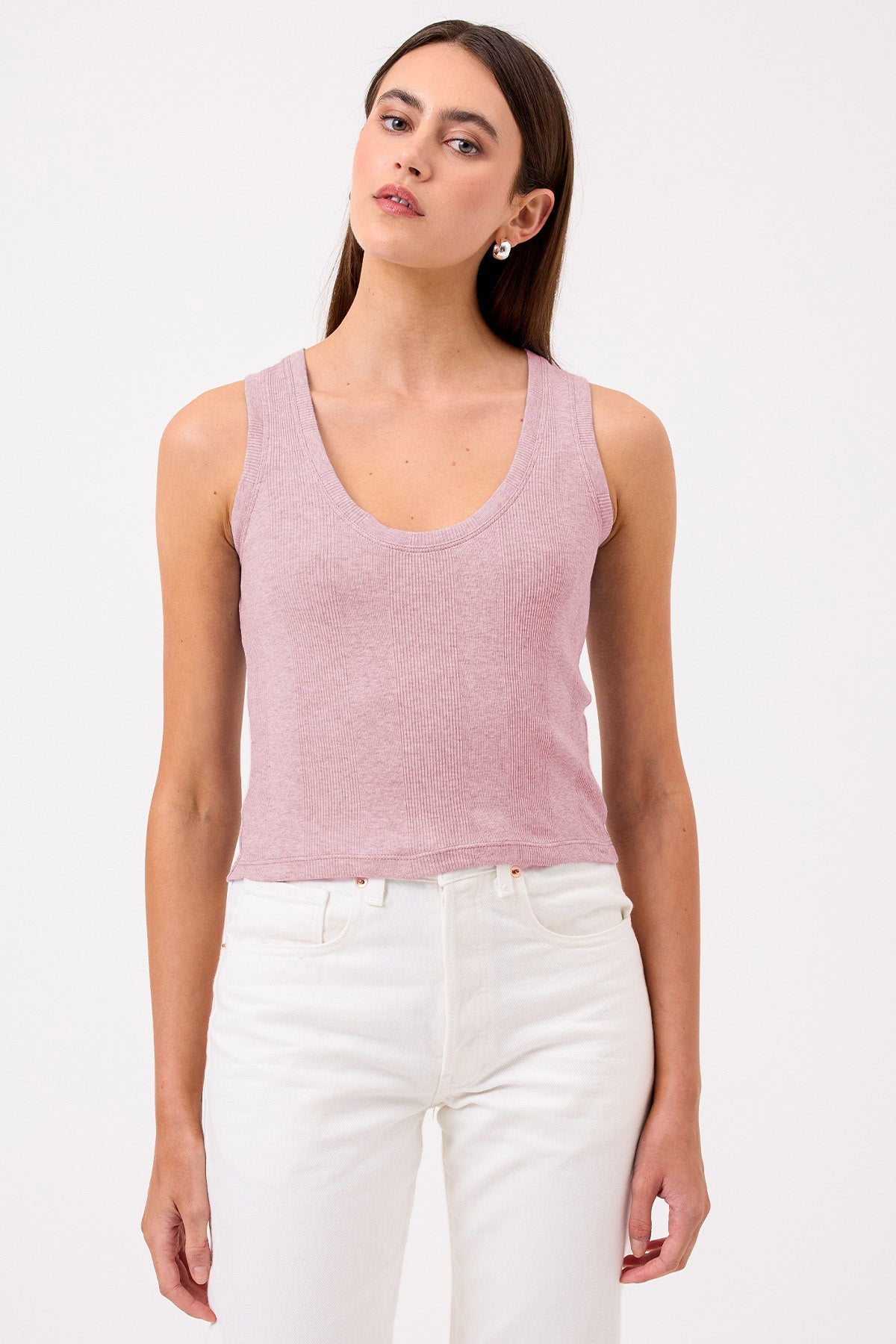 Variegated Rib Crop Tank - Goldie LeWinter #color_rose