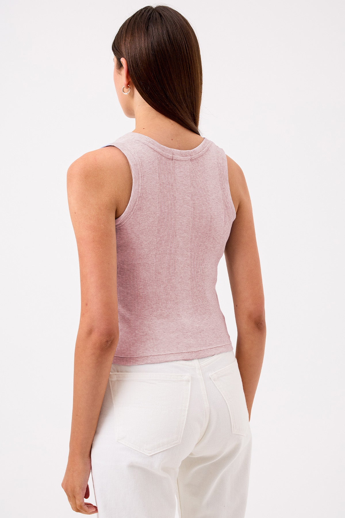 Variegated Rib Crop Tank - Goldie LeWinter #color_rose