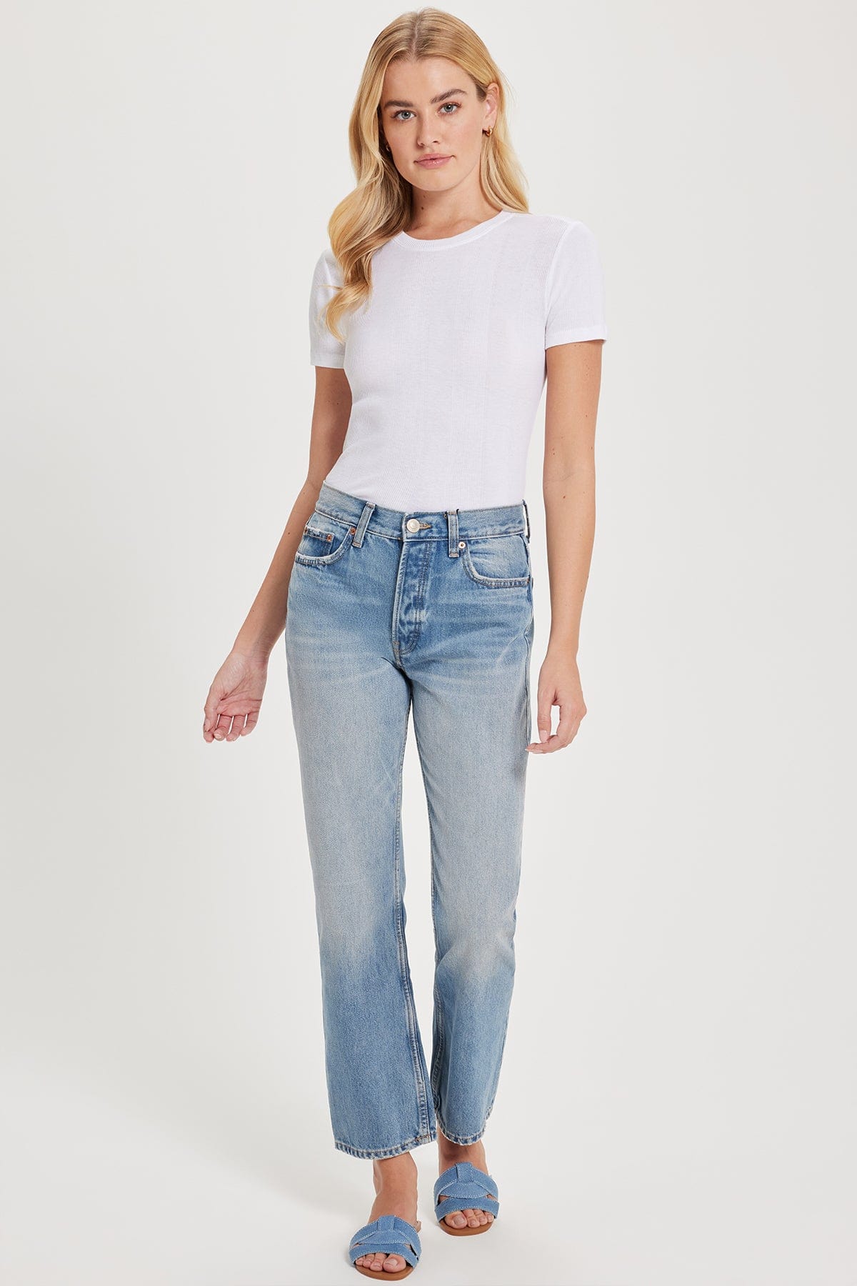 Variegated Rib Tee - Goldie LeWinter #color_white