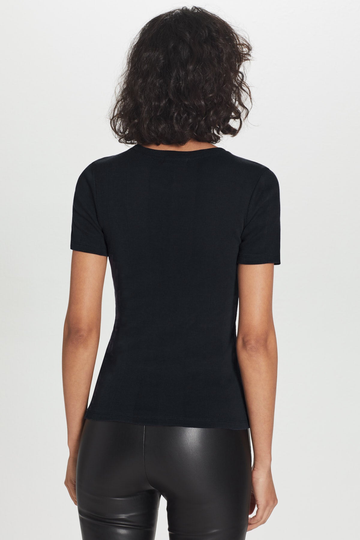 Variegated Rib Tee - Goldie LeWinter #color_black