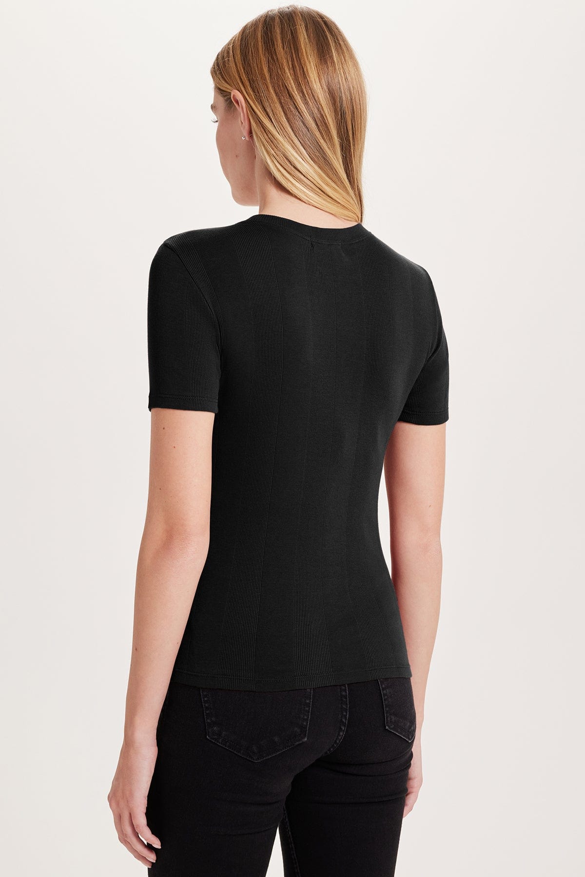 Variegated Rib Tee - Goldie LeWinter #color_black