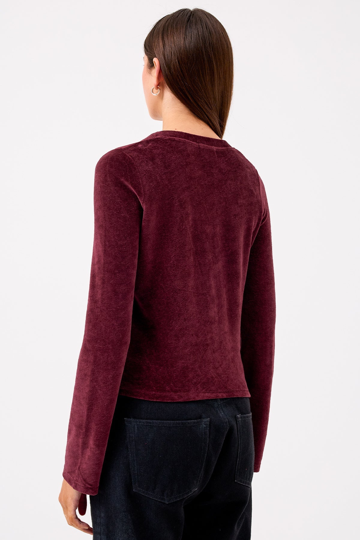 Velour Crush Cardigan - Goldie LeWinter #color_bordeaux - limited edition