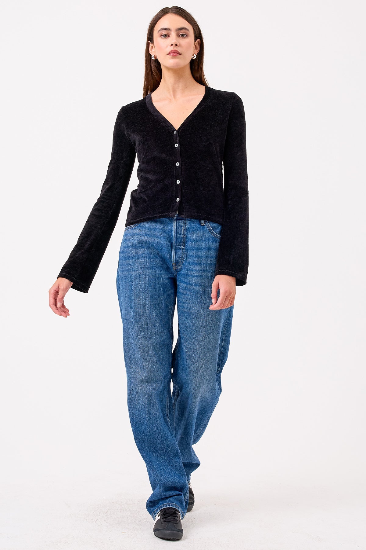 Velour Crush Cardigan - Goldie LeWinter #color_black
