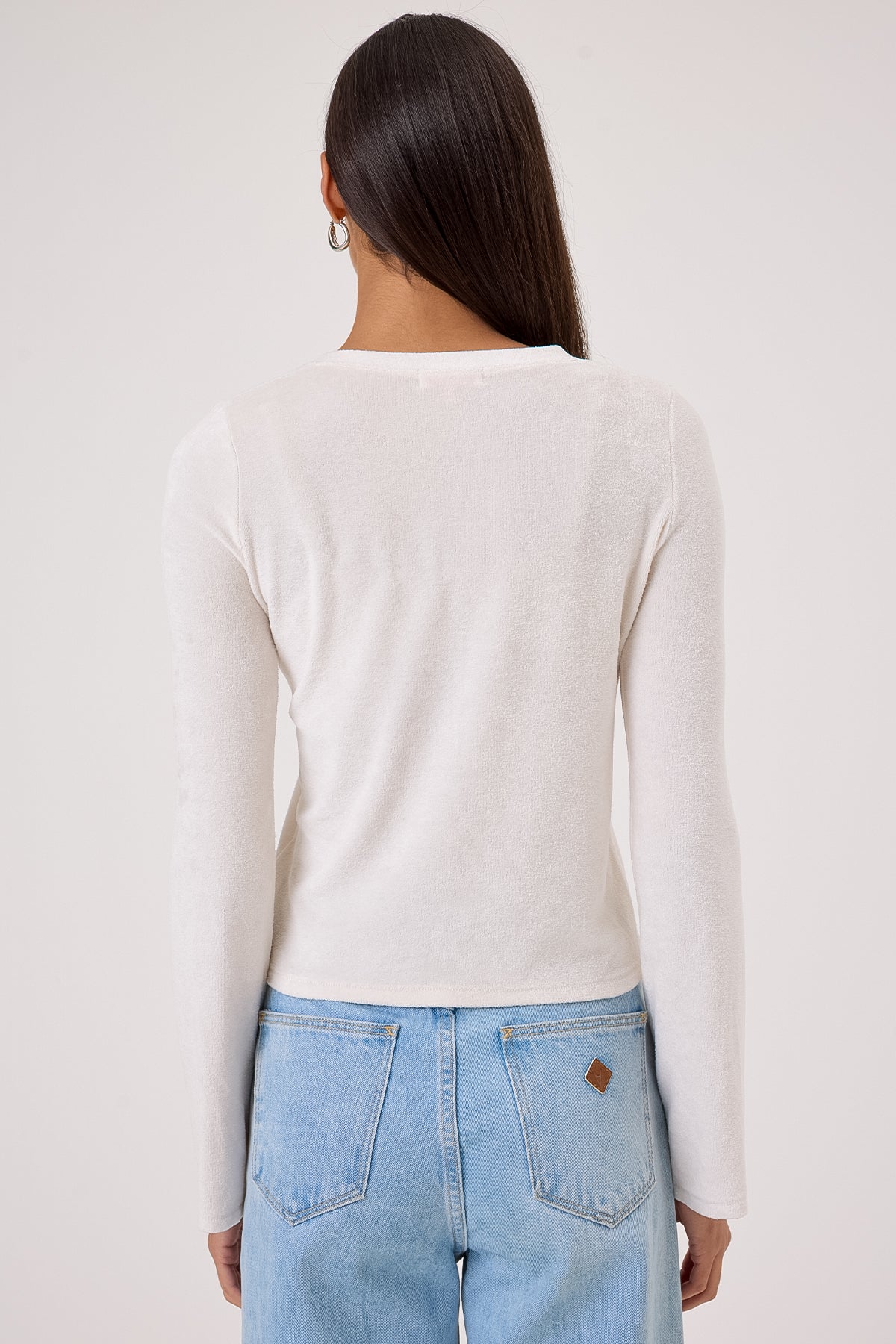 Velour Crush Cardigan - Goldie LeWinter #color_white sand