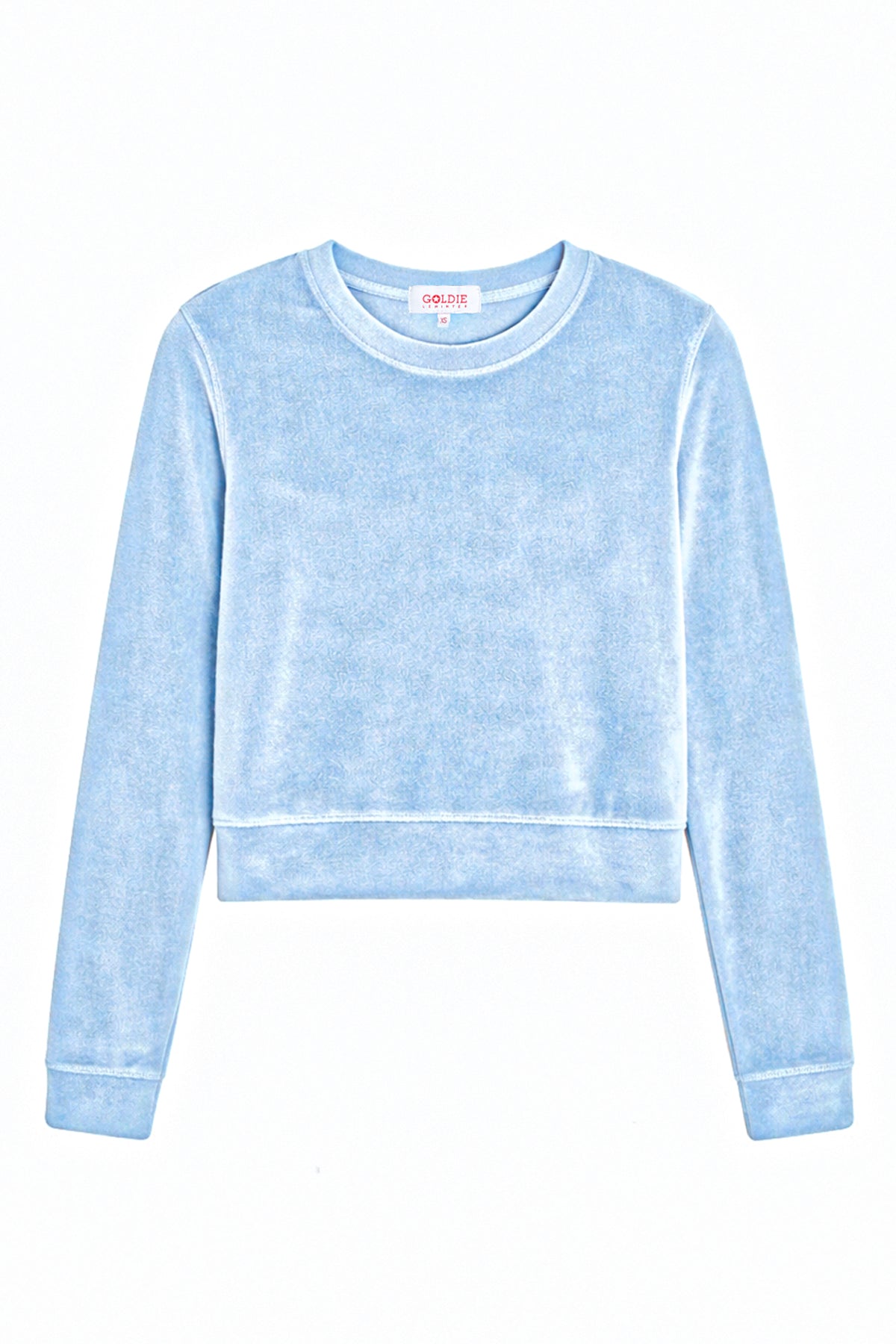 Velour Crush Crop Sweatshirt - Goldie LeWinter #color_placid - online exclusive