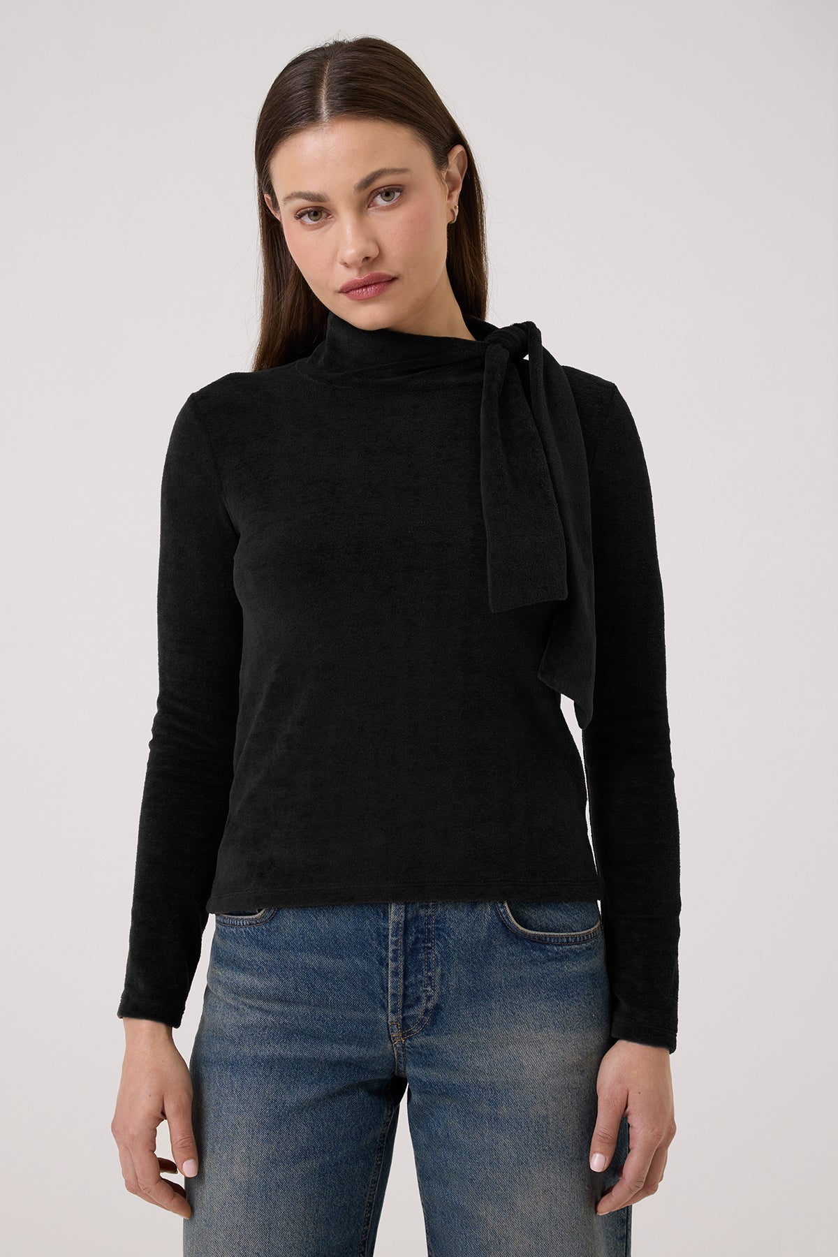 Velour Crush Scarf Top - Goldie LeWinter #color_black