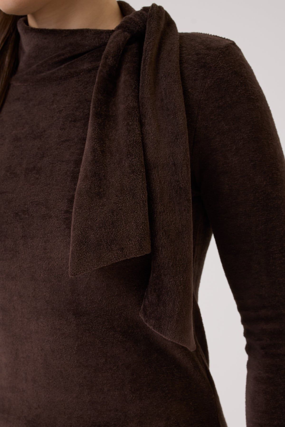 Velour Crush Scarf Top - Goldie LeWinter #color_coffee - limited edition