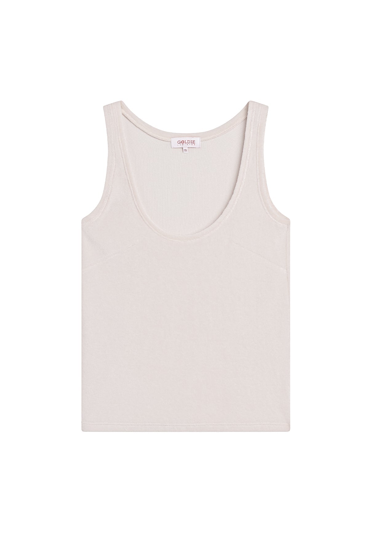 Velour Crush Tank - Goldie LeWinter #color_white sand