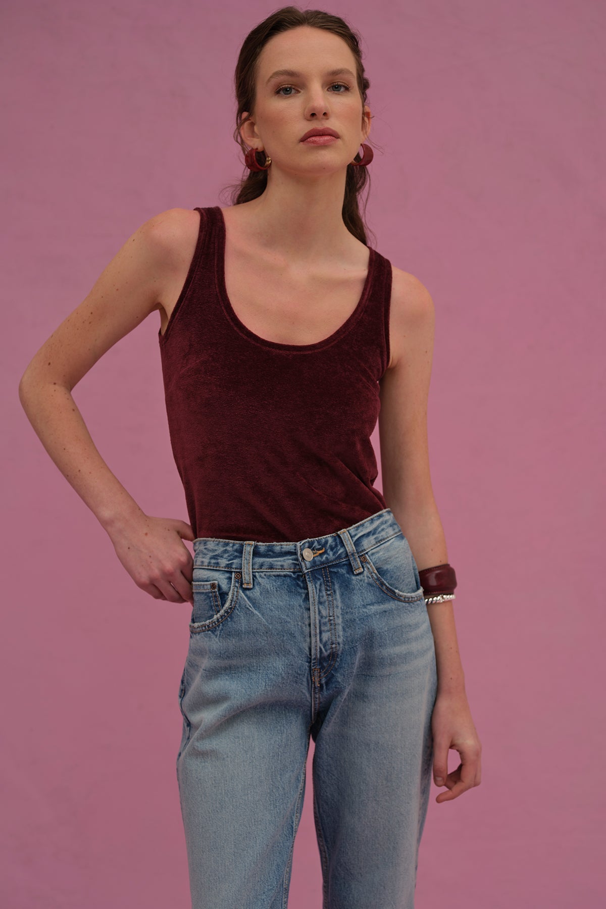 Velour Crush Tank - Goldie LeWinter #color_bordeaux - limited edition