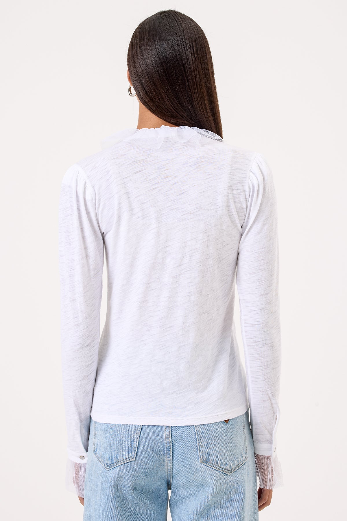 Vivian Tulle Ruffle Shirt - Goldie LeWinter #color_white