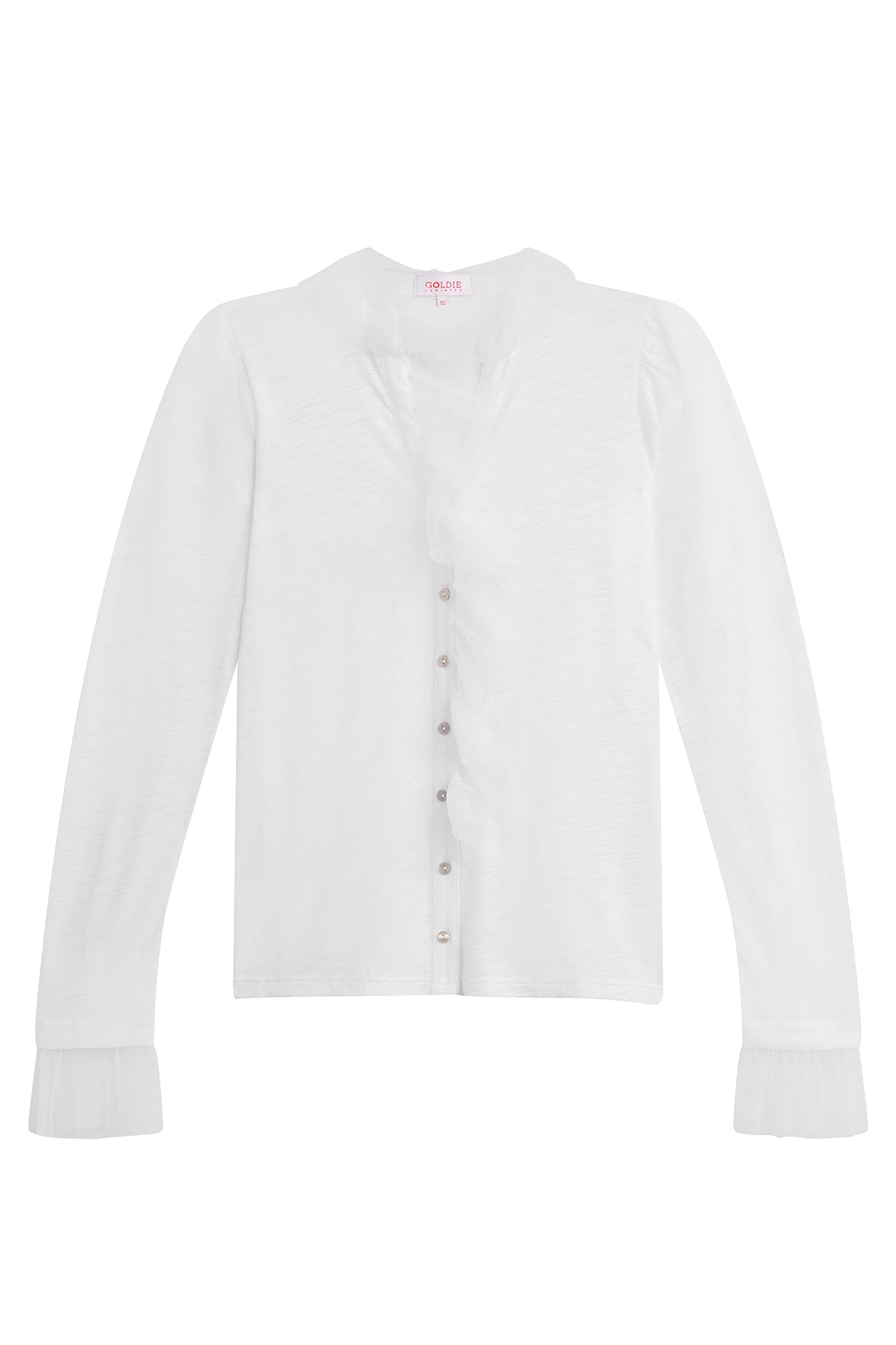 Vivian Tulle Ruffle Shirt - Goldie LeWinter #color_white