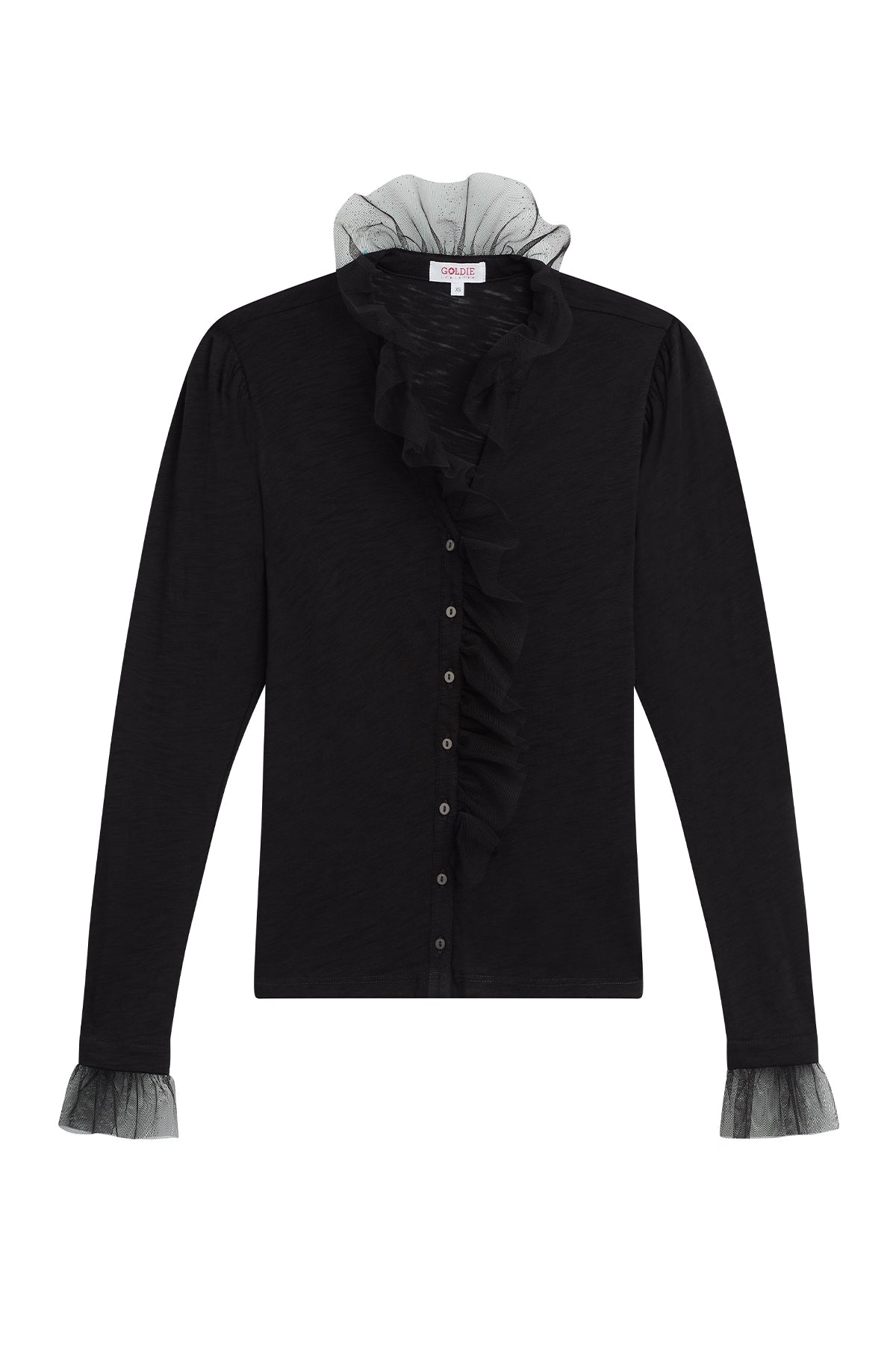 Vivian Tulle Ruffle Shirt - Goldie LeWinter #color_black