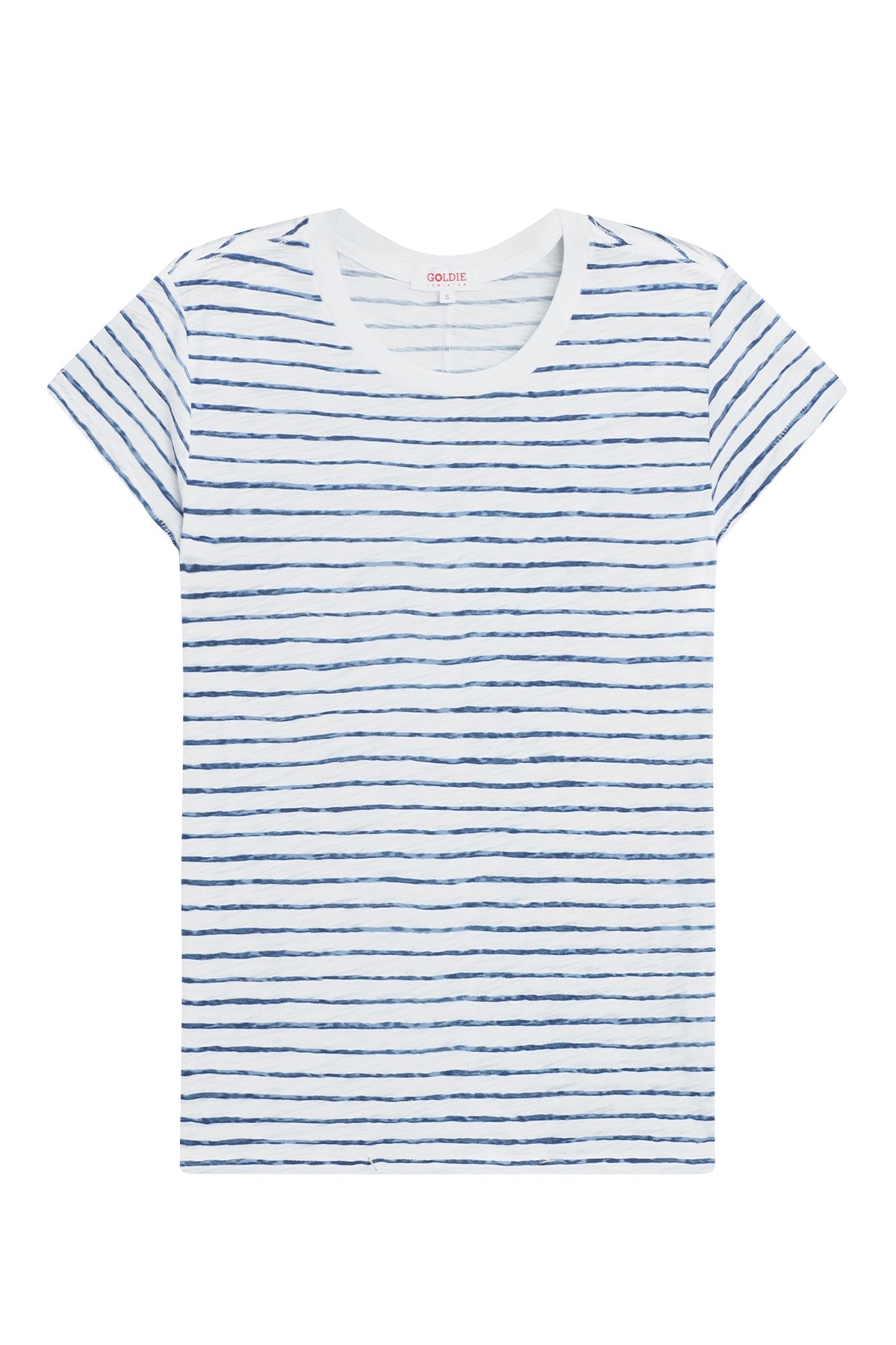 Watercolor Stripe Ringer Tee - Goldie LeWinter #color_infinity - limited edition