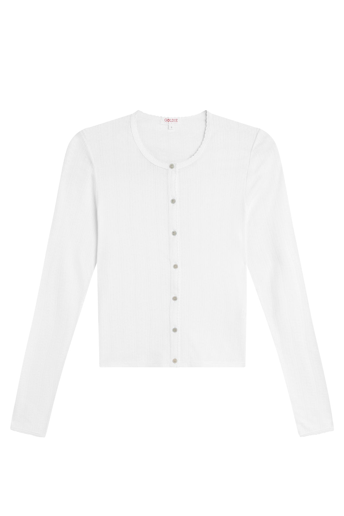 Pointelle Crop Cardigan