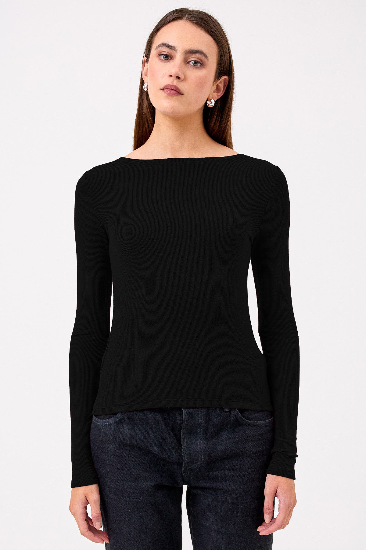 Yvonne Bateau Top - Goldie LeWinter #color_black
