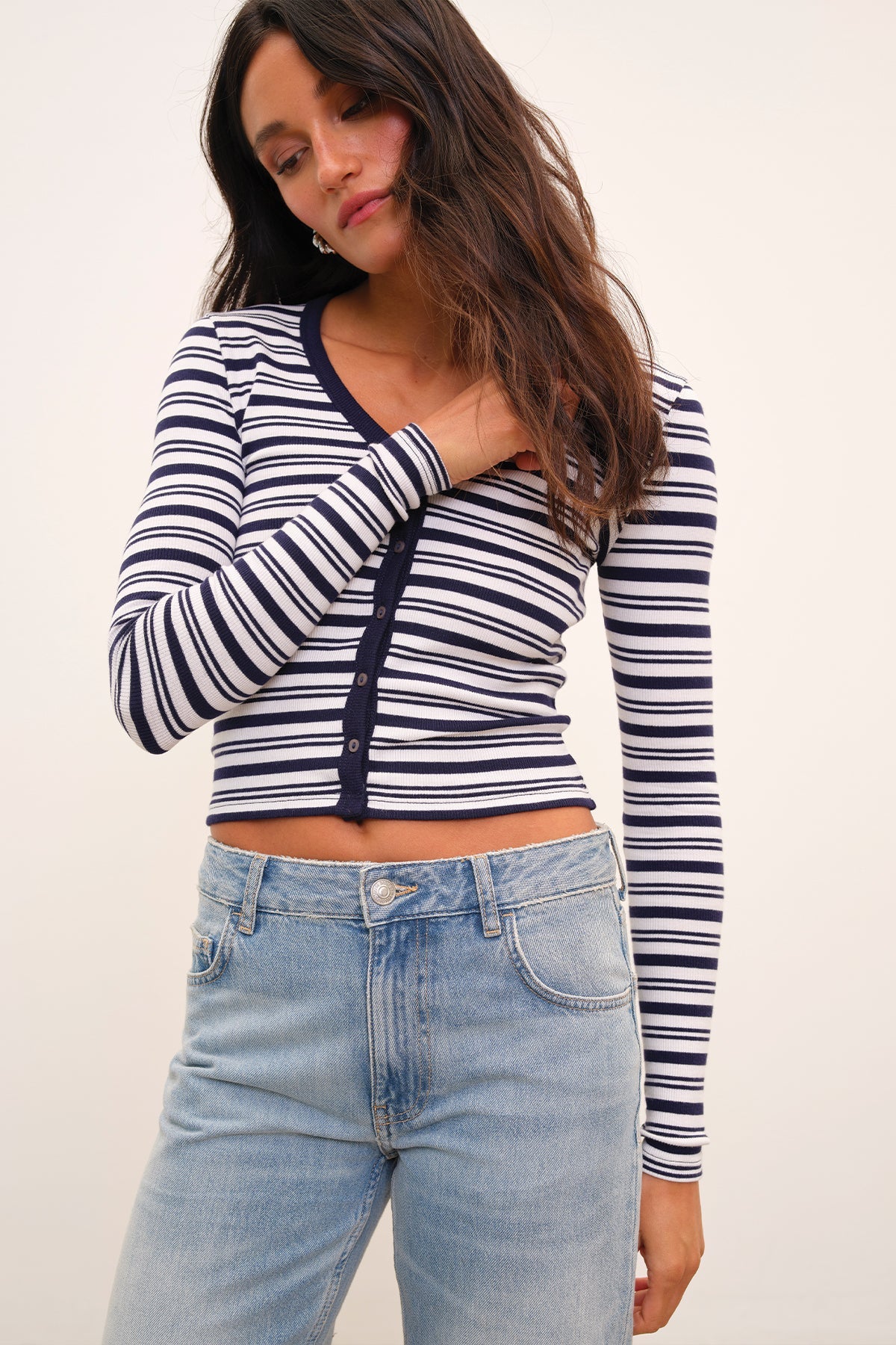 Zoé Breton Stripe Cardigan