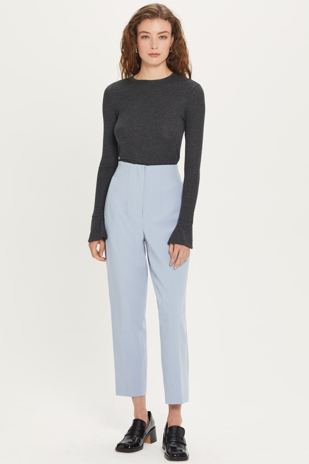 Fortuna Bell Sleeve Top - Goldie LeWinter #color_charcoal heather