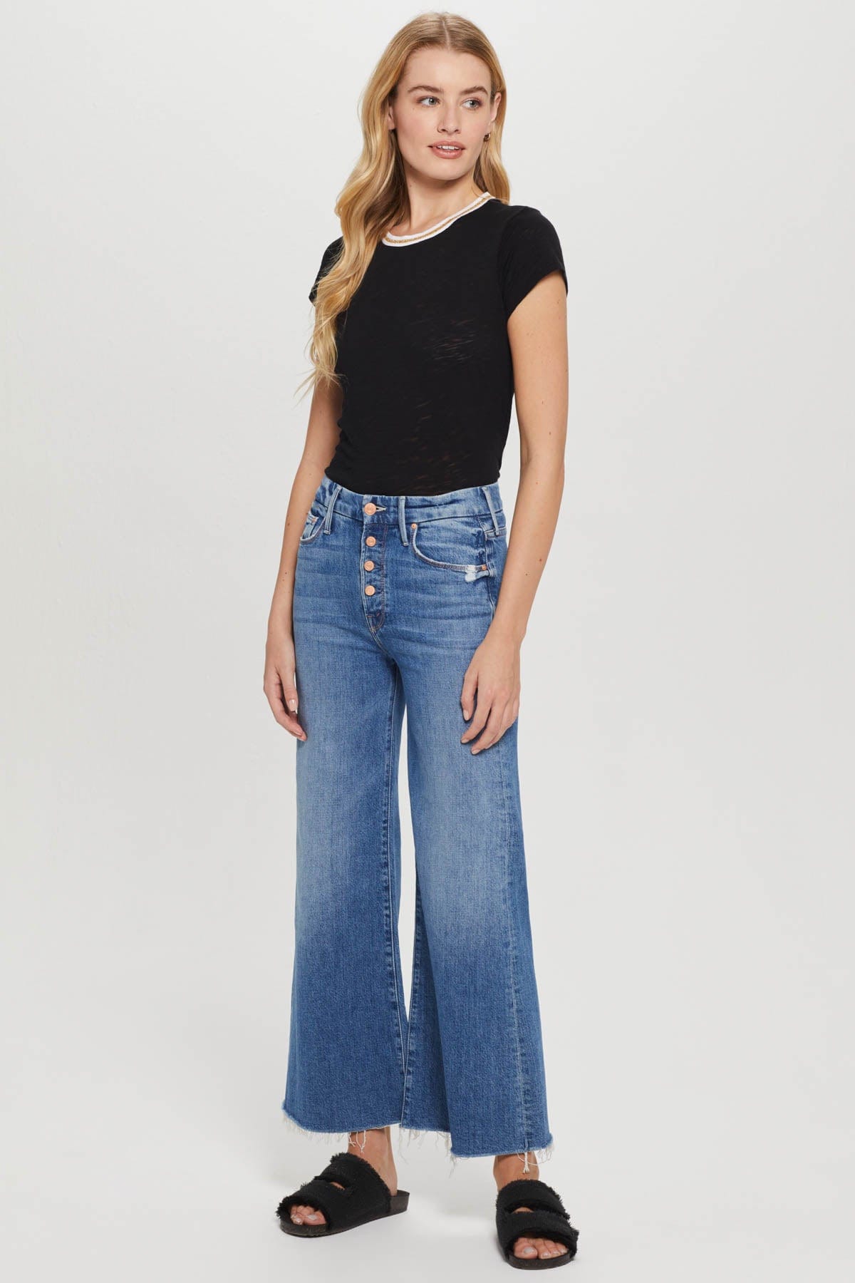 Metallic Tipped Ringer Tee - Goldie LeWinter #color_black