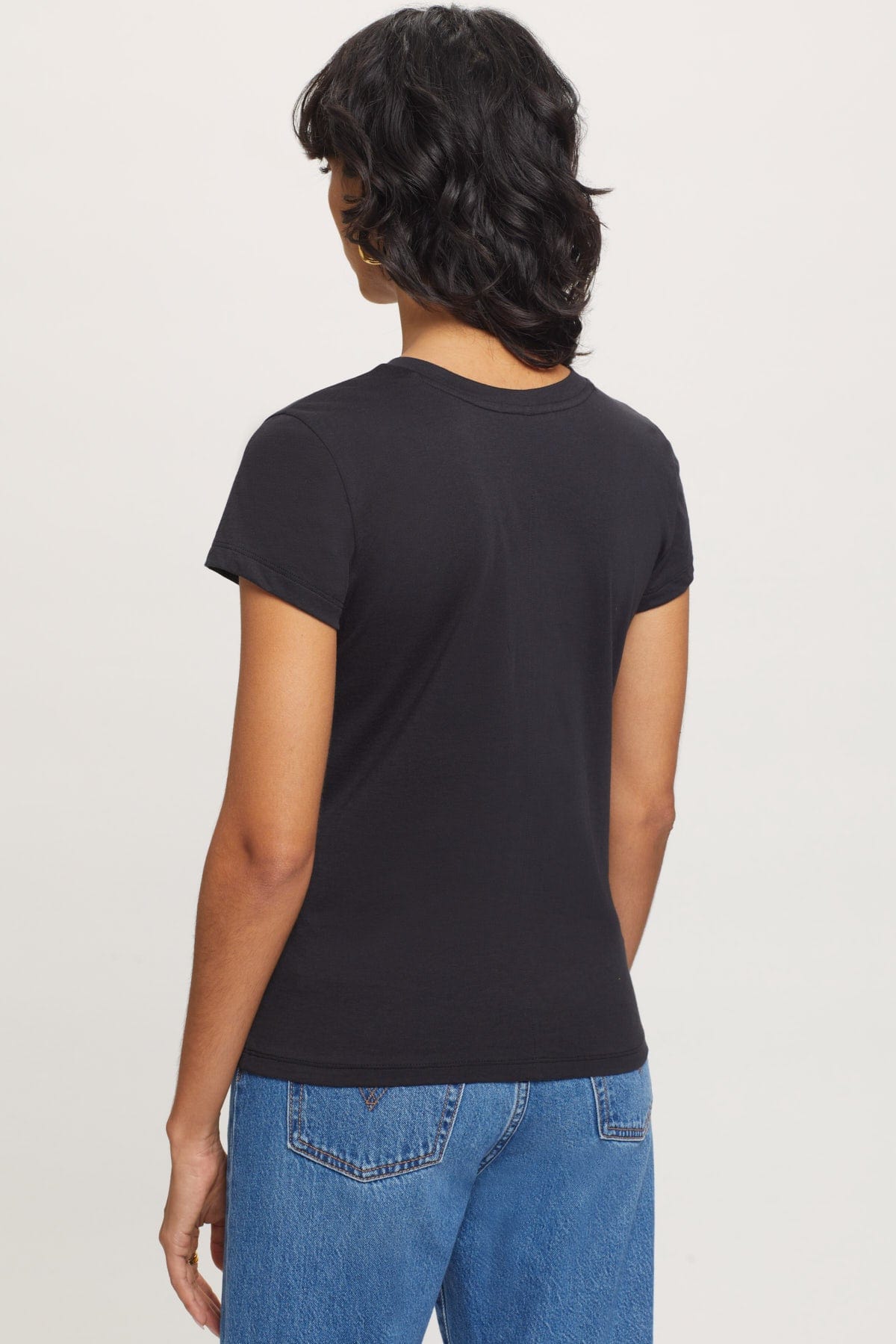 Organic V Neck Tee - Goldie LeWinter #color_black