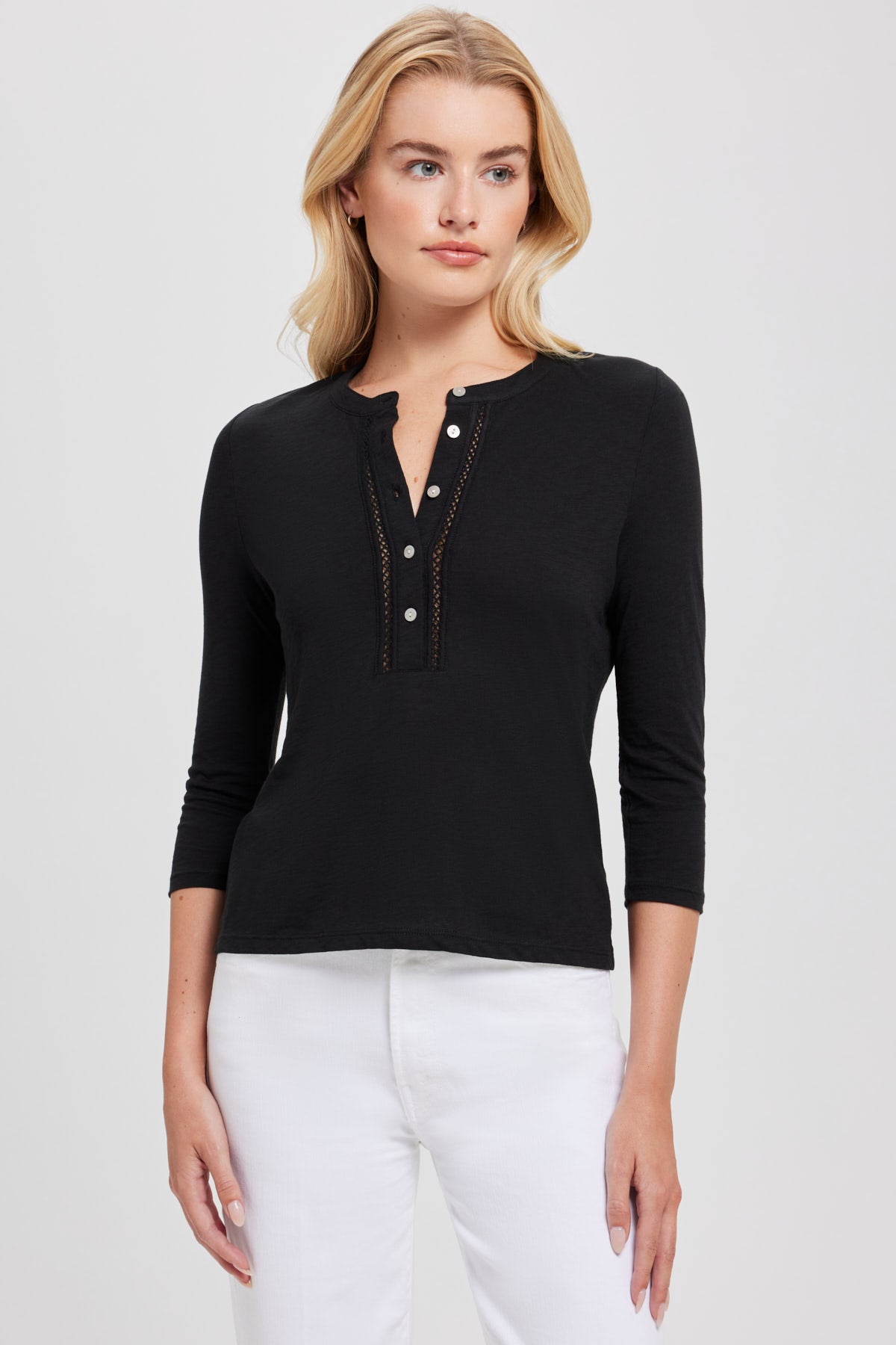 Honor Embroidered Henley - Goldie LeWinter