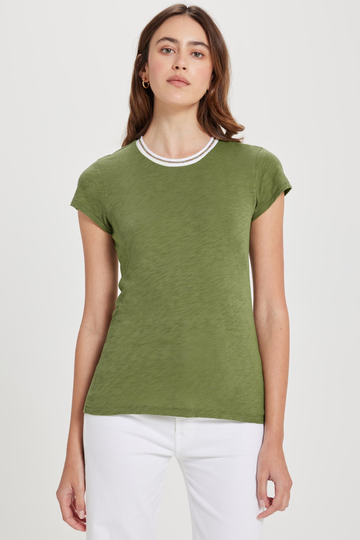 Vibrant Shimmer Tipped Ringer Tee - Goldie LeWinter