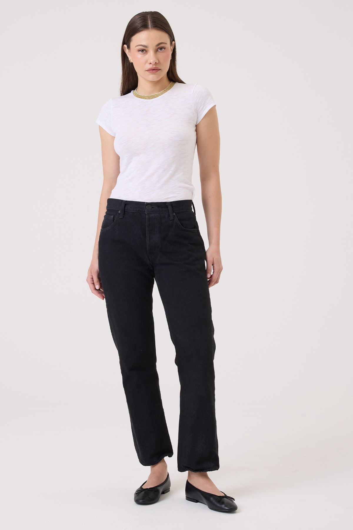 Pavé Shimmer Ringer Tee - Goldie LeWinter #color_white