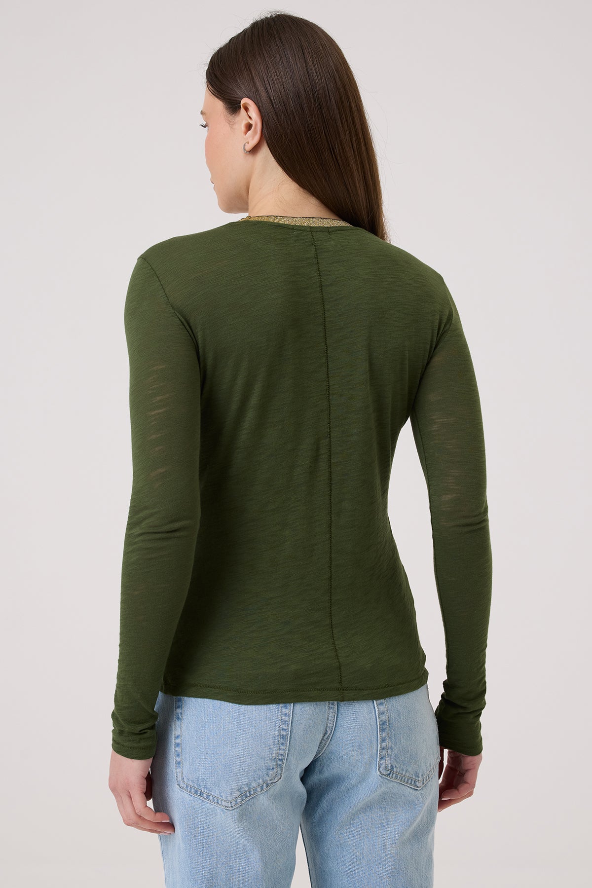 Pavé Shimmer Ringer Top - Goldie LeWinter #color_holly
