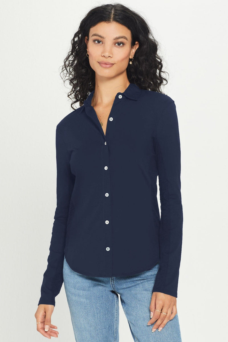 Jersey + Slub Button Down Shirt - Goldie LeWinter