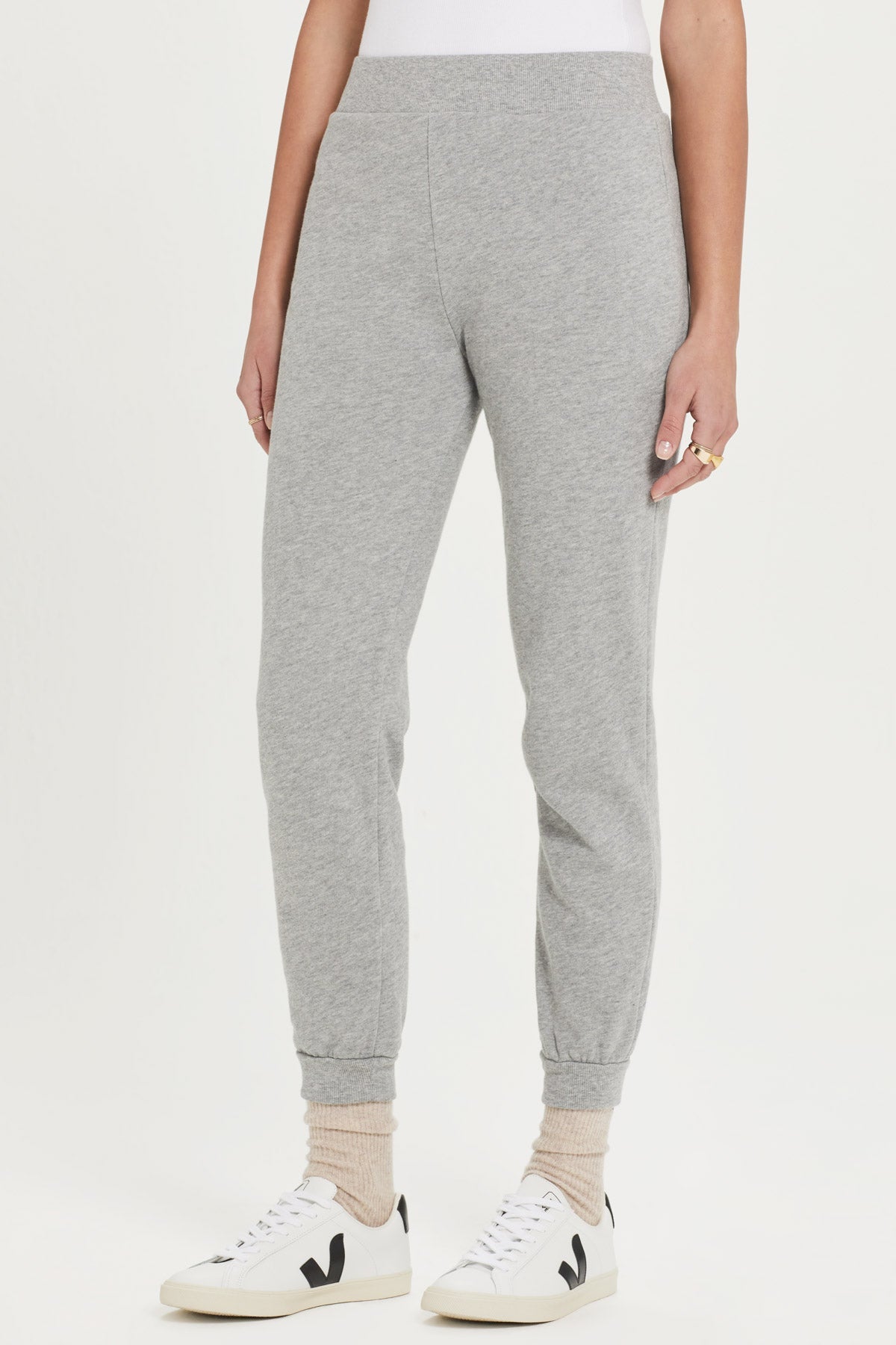 French Terry High Rise Cuff Sweatpant - Goldie 