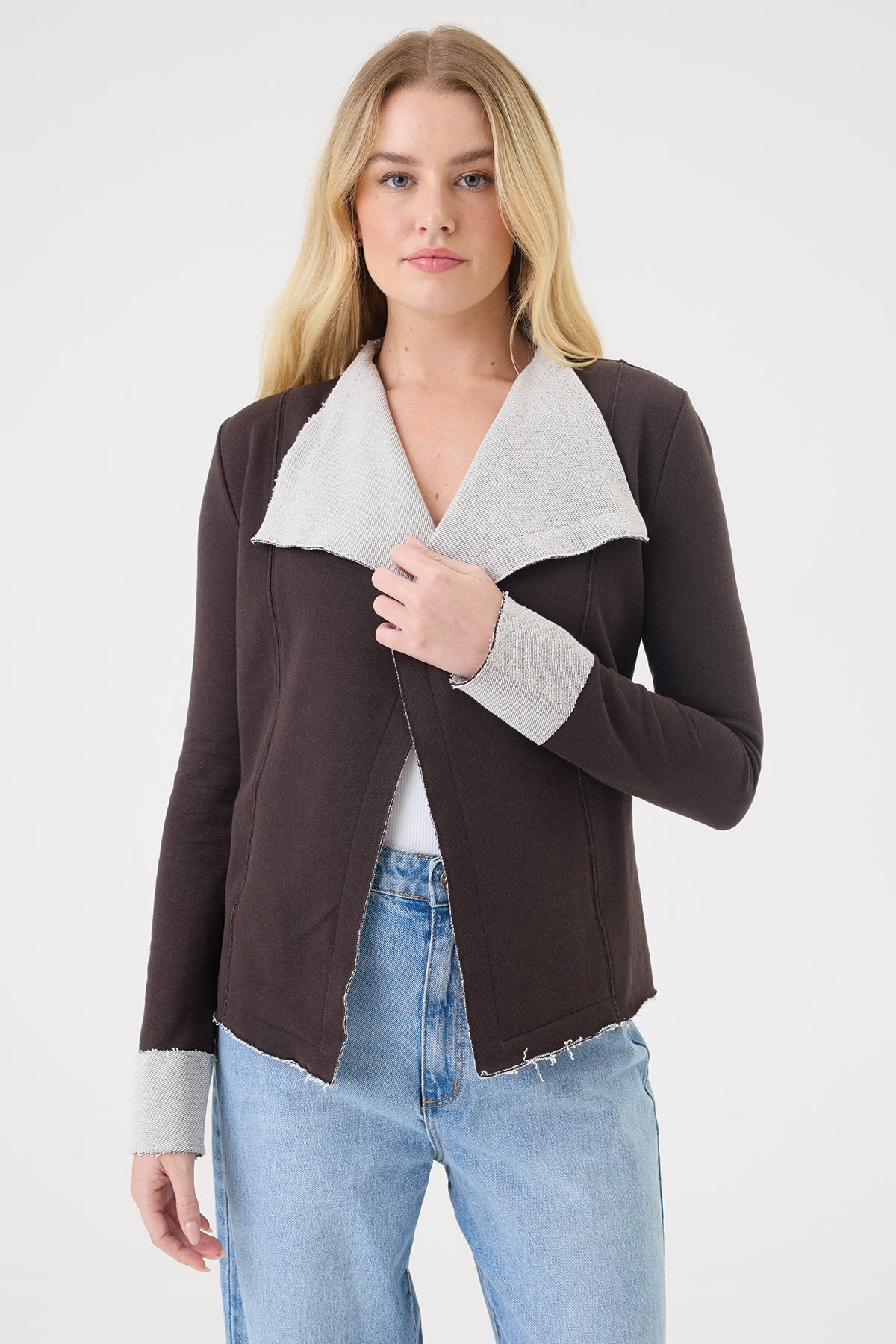 Melrose Drape Jacket - Goldie LeWinter #color_coffee - limited edition