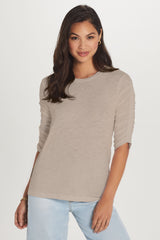 Ruched Half Sleeve Tee - Goldie LeWinter