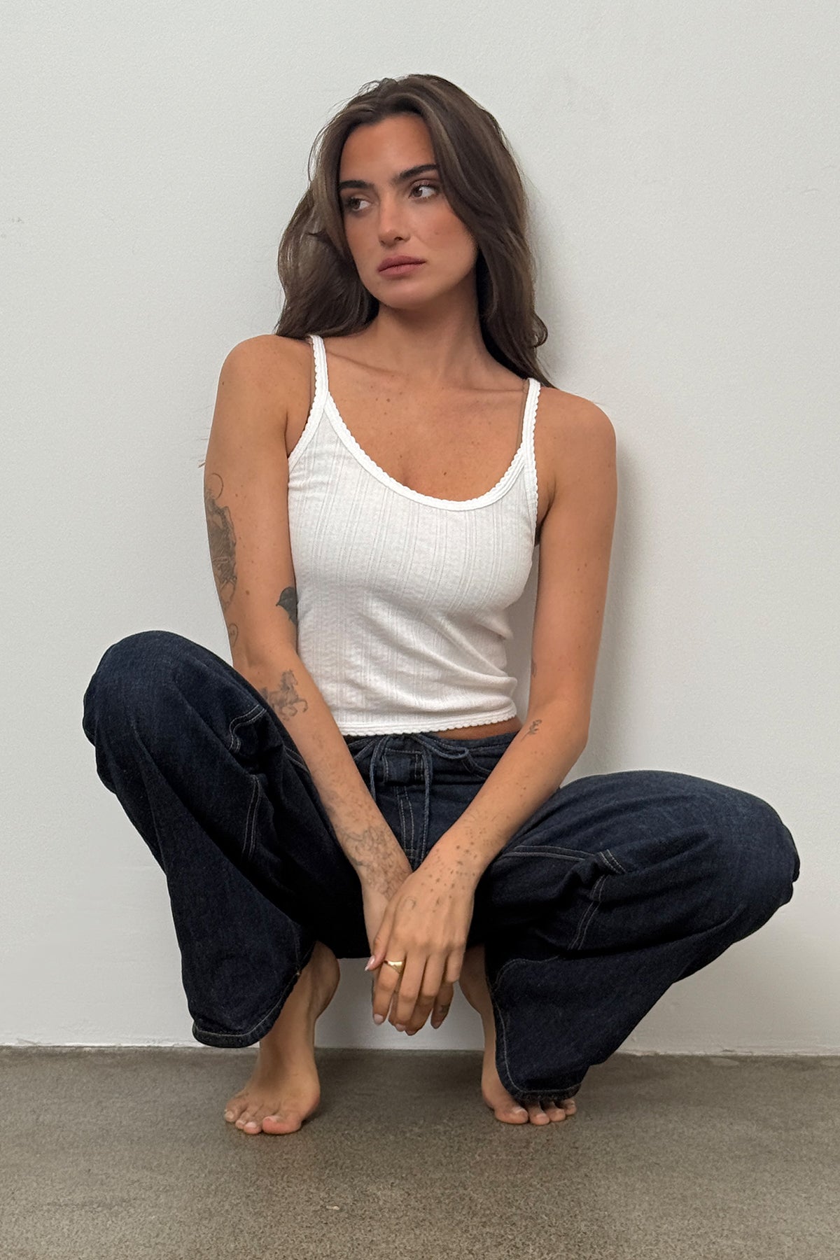 Ellie Cropped Cami - Goldie LeWinter #color_white