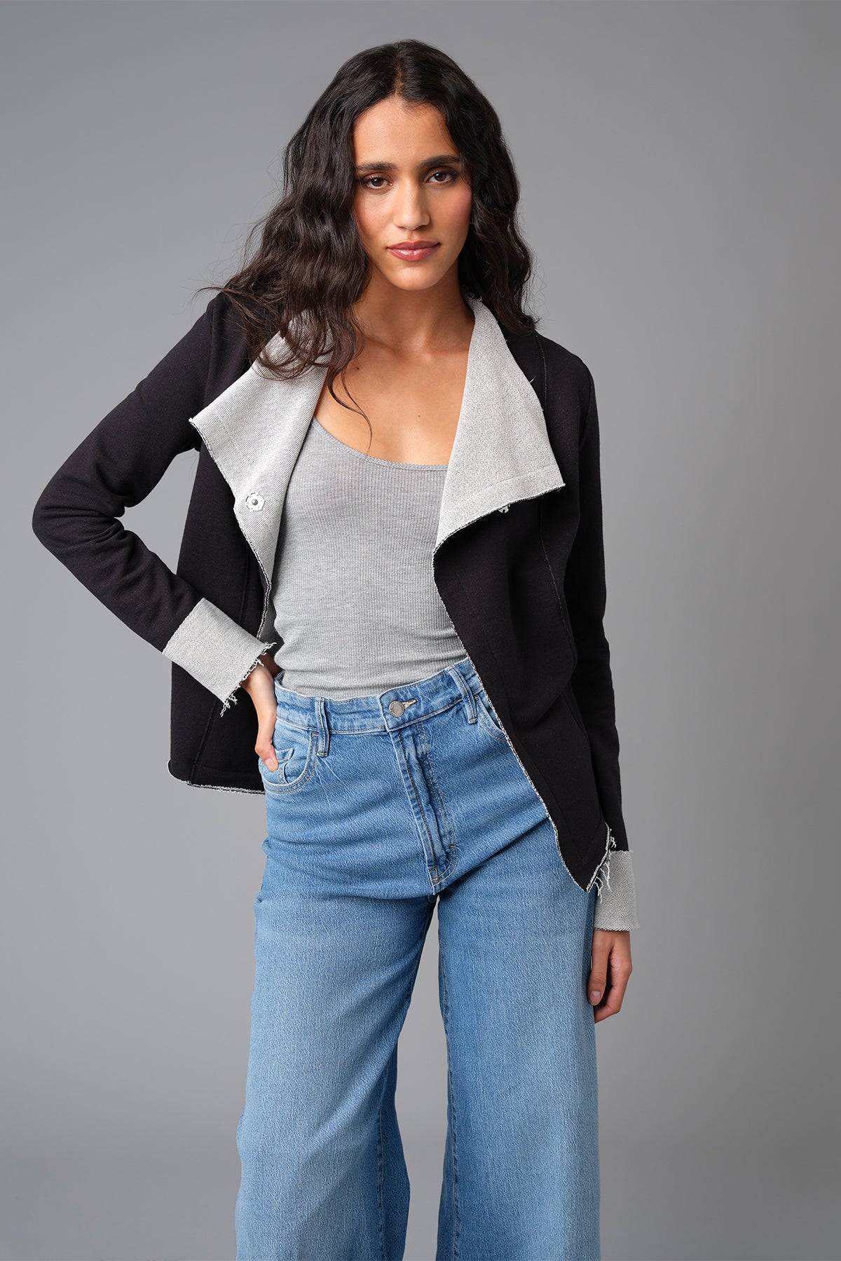Melrose Drape Jacket - Goldie LeWinter #color_black