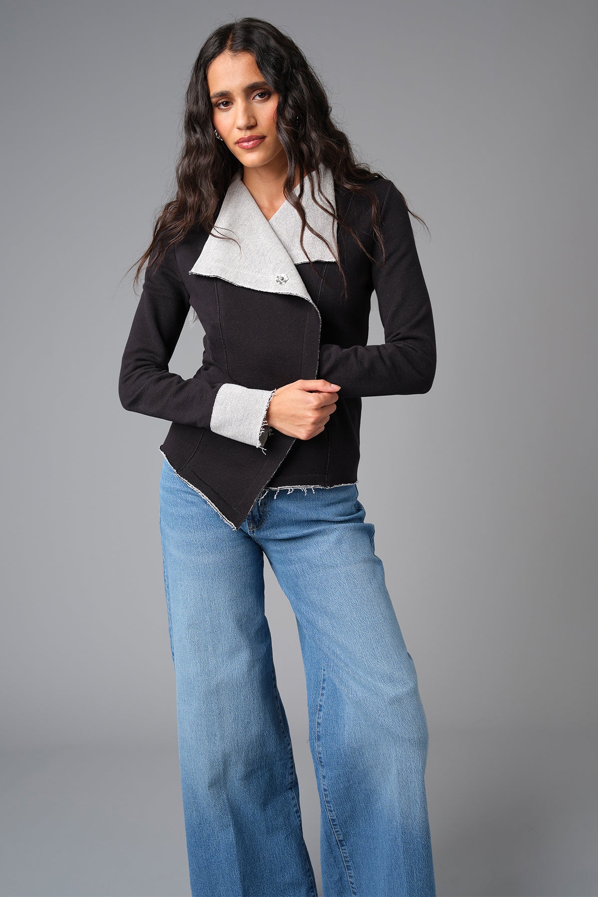 Melrose Drape Jacket - Goldie LeWinter #color_black